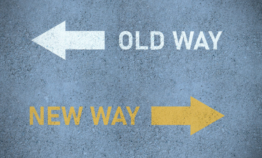 Old way or new way road marking
