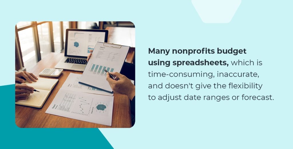 many nonprofits budget using spreadsheets