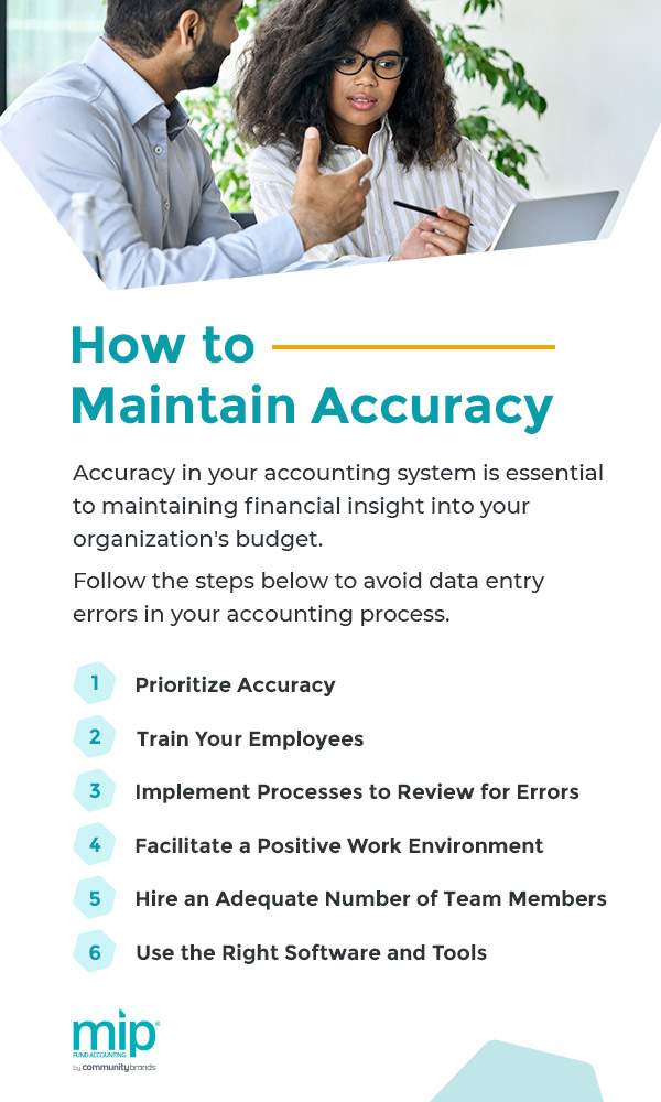how to maintain accuracy and avoid data entry errors in accounting